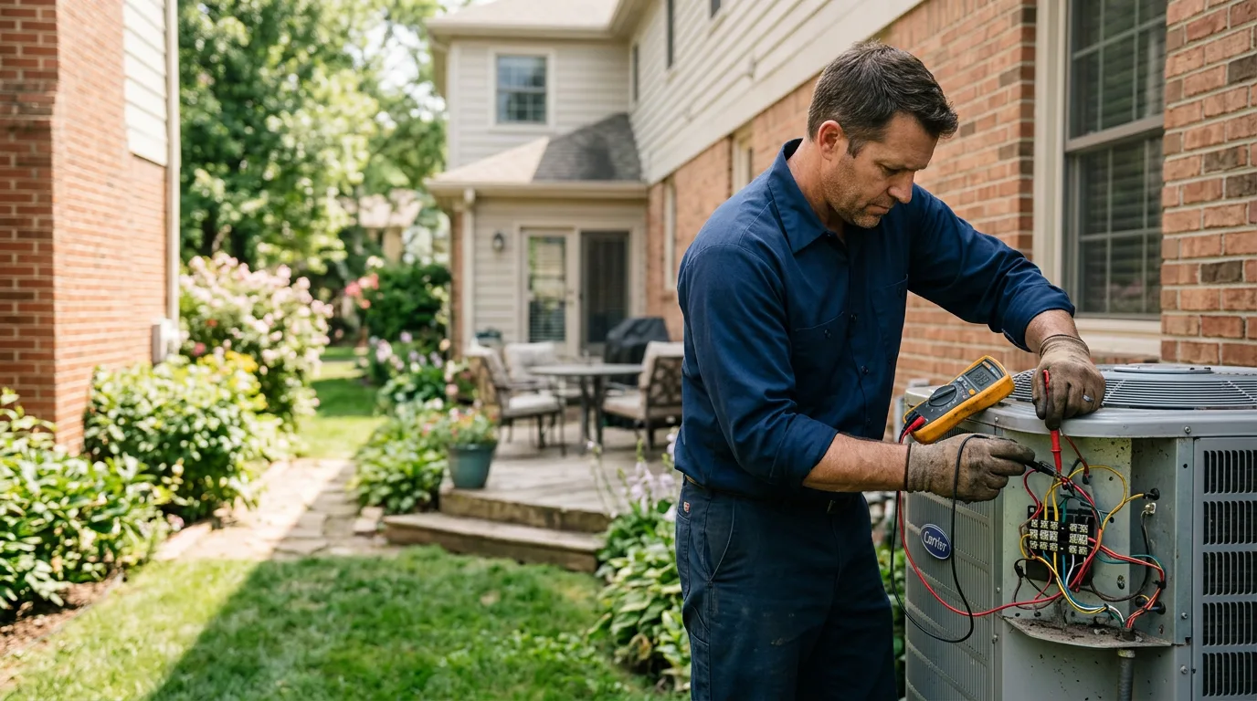 HVAC technician working near North Franklin, CT